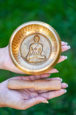 Shakyamuni Buddha Carved Singing Bowl - Image 1 of 4