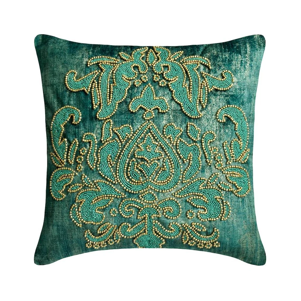 Square Couch Pillow Case Teal 16"x16", Home Decor Faux Suede - Aureate Teal - Image 1 of 4