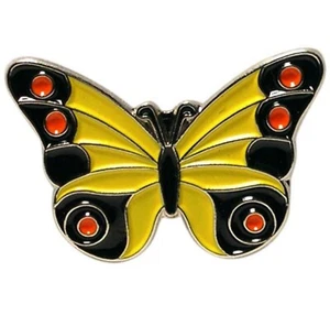 Schmetterling Pin Anstecker - schwarz & gelb - aus Metall & Emaille - Bild 1 von 1