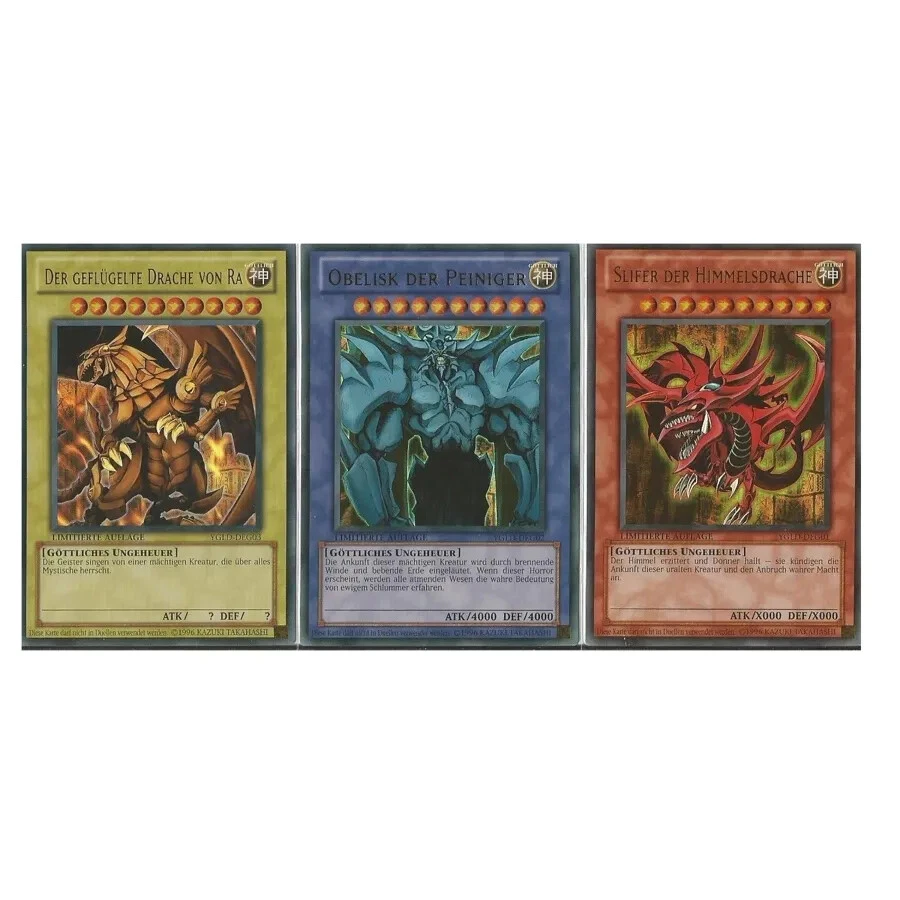Ägyptische Götterkarten Set Obelisk Slifer Ra - YGLD Komplett Set Ultra Rare DE - Bild 1 von 1