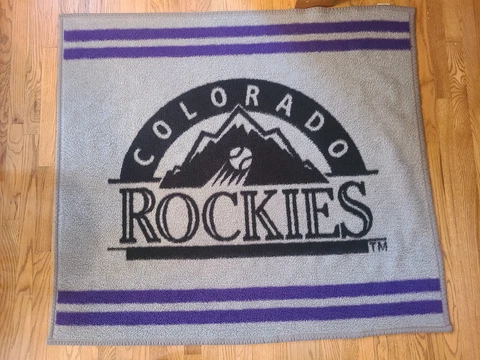 Vinta Colorado Rockies Biederlack Blanket Purple Gray Black Graphic Logo Acrylic Cover