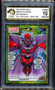 Foco amarillo platino Marvel Upper Deck 2023 #181 Magneto 238/399 CGA 10 - Imagen 1 de 3