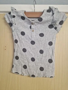 Girls Grey Spotted Top 4-5 - Picture 1 of 4