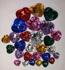 28mm Diamante Sparkly Heart Shaped Buttons, Various Colours Crafts,Knitting - Picture 1 of 8