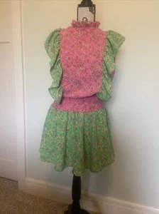 Neu Boutique Karlie Damen Set Skort Top groß rosa Blumen ditsy Rüschen $ 164 - Bild 1 von 15