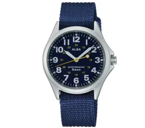 SEIKO ALBA AQPK402 Military Field Watch Quarts Blue from Japan new - Picture 1 of 5