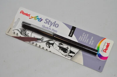 Bolígrafo de dibujo Pentel Arts Stylo con punta fina flexible y tinta de tinte negra a base de agua Foto 1 de 4