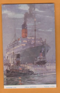 Shipping -R.M.S.Antonia. Cunard Line. Art Postcard - Foto 1 di 1