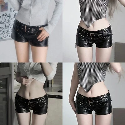 Pantaloni corti donna tinta unita pantaloncini sexy collant caldi performance discoteca - Immagine 1 di 4