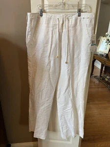 Sharagano Wide Leg Casual Pants White Size 16 NWT - Picture 1 of 6