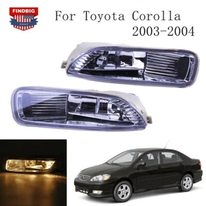 New Pair 55W Halogen Clear Lens Bumper Fog Lights For Toyota Corolla 2003-2004 - Picture 1 of 6