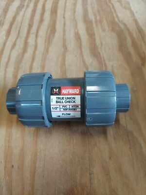 NEW Hayward 1/2” True Union Check Valve PVC Viton NSF / ANSI61 - Image 1 of 4