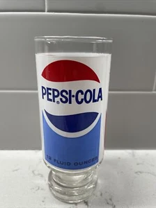Vintage Pepsi-Cola Footed Pedestal Drinking Glass 12 Oz 6.5” Tall! - Picture 1 of 4