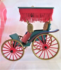 VTG. Hallmark Keepsake Ornament 1987 Sweetheart Car Buggy w/ Fringe On Top NIB - Picture 1 of 7