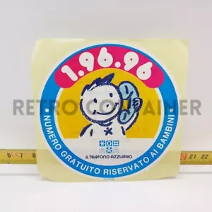 Adesivo Vintage Sticker Aufkleber 80's - Telefono Azzurro Bambini RIF. E1 - Picture 1 of 1