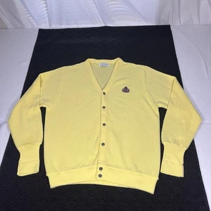 Vintage IZOD Strickjacke Pullover Herren großes Wappen Knopfleiste Made USA 80s Preppy - Bild 1 von 8