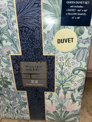 NWT WILLIAM MORRIS FLORAL WOODLAND WEEDS SUMMER QUEEN SHAMS DUVET COVER SET RARE - Image 1 of 3