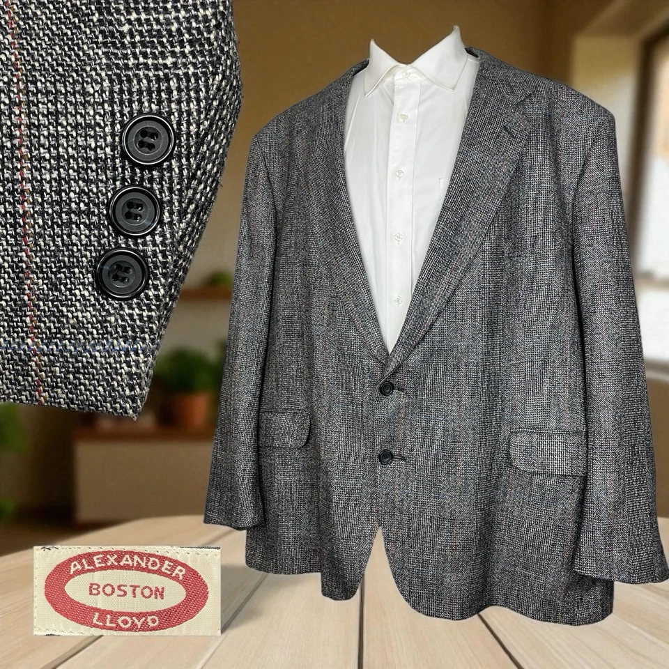 Abrigo Deportivo Alexander Lloyd Boston Hecho en EE. UU. Para Hombre 56R Multicolor Cuadros Lana Foto 1 de 4