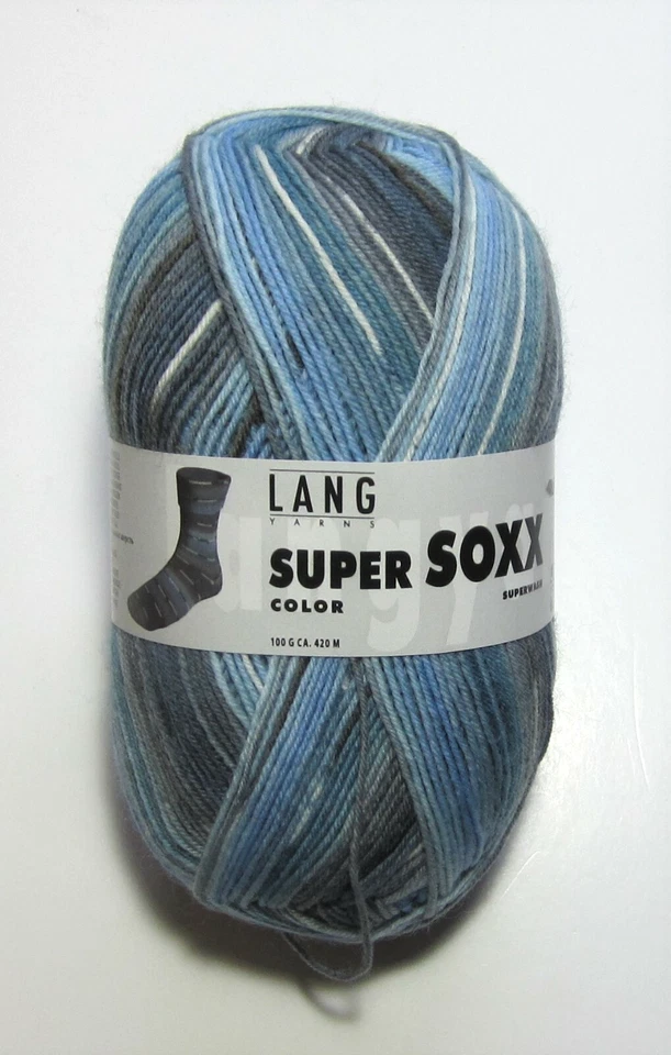 100g ball LANG SUPER SOXX COLOR sock Fingering weight knitting yarn #901 0202 - Image 1 of 1