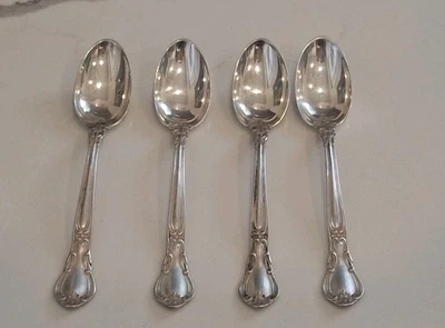 4 cucharas Demitasse de plata de ley Gotham Chantilly. Pat 1895. Hermosas piezas  Foto 1 de 4