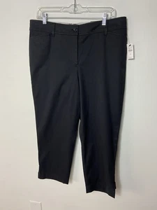 Talbots schwarz perfekt kurz schmales Bein kurze Länge flache Vorderseite Hose-Größe 12P neu - Bild 1 von 16