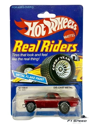 🔥🔥Hot Wheels Real Riders '57 T-Bird Ford Thunderbird Red/Gray Hubs H35🔥🔥 - Image 1 of 4