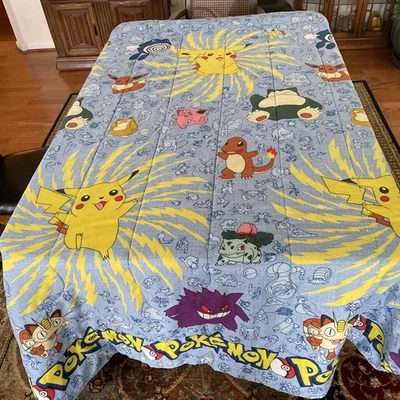 Pokemon Nintendo Comforter Set VTG 90’s  Bedspread Pillow Cases Sheets USA Made - Image 1 of 4