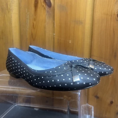 Talbots Flats Black With Silver Polka dots size 10B Women’s - Image 1 of 4