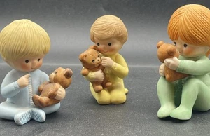 Enesco Country Cousins Teddy Bears Figurines Lot Of 3 Different Poses 1980s - Picture 1 of 6