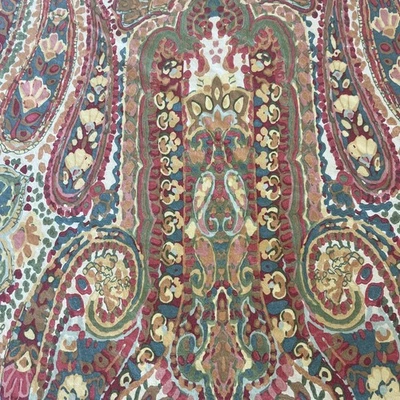 POTTERY BARN ROSALIE PAISLEY Full Queen Duvet Cover Warm Red Gold Green Boho - Image 1 of 4
