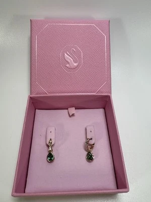 Swarovski Chroma Drop Earrings Pear Cut, Green, Gold-Tone Plated 5662922 - Image 1 of 3