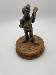 Hobo Clown spielt Banjo Zinn Band Sammlung Figur auf Sockel Ron Lee - Bild 1 von 4