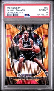 PSA 10 Kawhi Leonard - 2022 Panini Select #65 Arancione Flash Shock Clippers - Foto 1 di 2