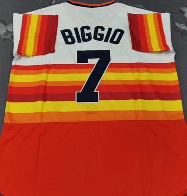 Jersey cosido Craig Biggio #7 Throwback naranja/multi pulóver. Foto 1 de 4