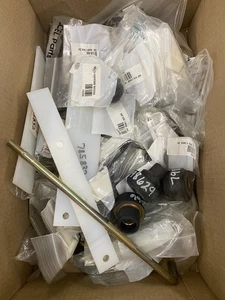 BOX OF VARIOUS HUSTLER MOWER PARTS (SEE PHOTOS FOR LIST) - Picture 1 of 4