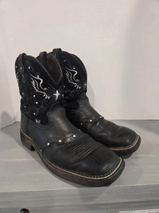 Justin Gypsy Womens Sz 10 Andra Square Toe Black Cowboy Boots L9977 Western - Picture 1 of 8