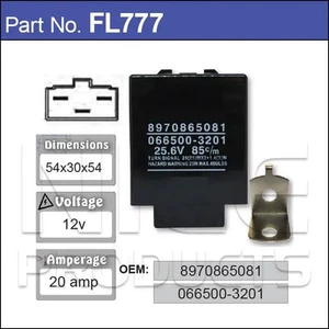 Nice FL777 Electric Flasher Unit 3 Pin 12V 20 Amp 8970865081 066500-3201 - Picture 1 of 3
