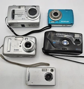 Lot Of 5 Minolta Kodak Polaroid Digital Cameras - For Parts or Repair Only - Picture 1 of 12
