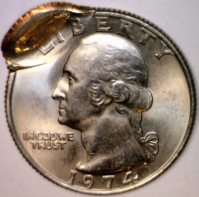 1974 ERROR DOUBLE STRUCK Washington Quarter BU Det. Coin Dbl. Strike LOT #74  NR - Image 1 of 4