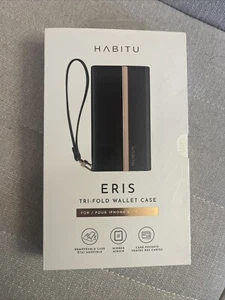 HABITU ERIS BLACK Tri-Fold Wallet Phone Case Apple iPhone 6 / 7 / 8 / SE - Picture 1 of 3