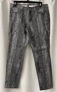 DKNY Donna Karen schwarz grau Animal Print Zebra Stretch Jeggings Jeans Gr. 10 - Bild 1 von 10