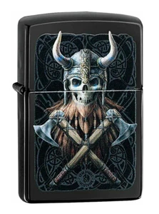 Anne Stokes Skeleton Viking Zippo Lighter (Zippo Code 49106) - Picture 1 of 4