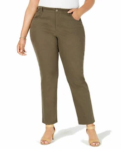 Style&co. Ladies Plus Size Jeans Tummy-Control Slim-Leg Deep Moss Green 24W - Picture 1 of 3