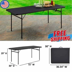 6 Ft Folding Table Centerfold Portable Outdoor Picnic Party Camping Heavy Duty - Picture 1 of 7