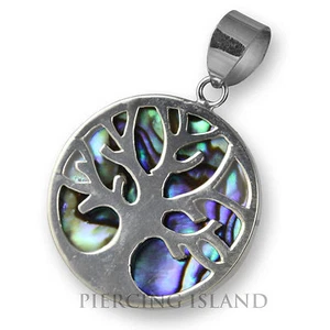 Echt 925er Silber Anhänger Abalone Perlmutt Baum des Lebens Lebensbaum PS370 - Bild 1 von 1