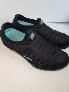 Skechers Womens size 5.5 athletic Shoes flats, Elastic strappy  Ribbons ColorBla - Picture 1 of 9