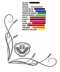 Scania V8 style truck cab window stickers (pair) fine bullrush scroll - Picture 1 of 3