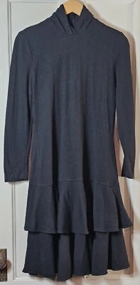 Vestido De Colección Años 80 The Kollection Petites Mujer Talla 12P Negro Lana L/S Volantes en Niveles Foto 1 de 4