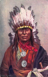 Raphael Tuck "Indian Chiefs" Chief Iron Owl Serie I Postkarte - Bild 1 von 2