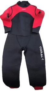 Traje de neopreno completo Hevto Kids Coral I cremallera trasera 3 mm neopreno negro/rojo juvenil talla 14 - Imagen 1 de 7